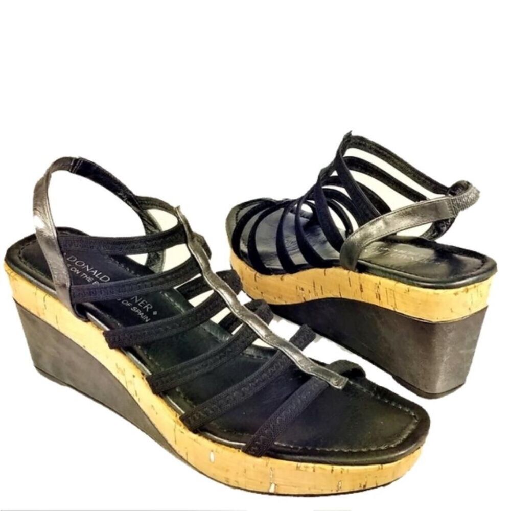 Donald-pliner Women's Black and Tan Sandals